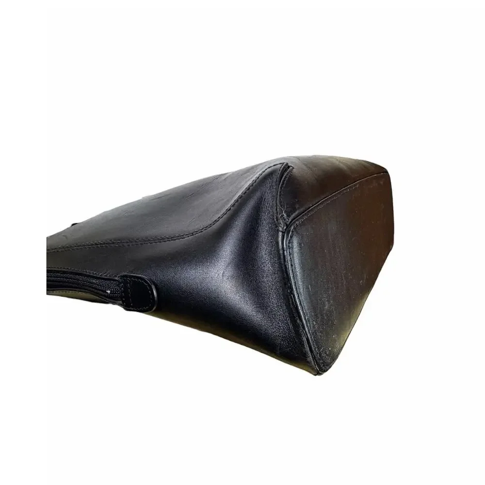 Cole Haan Black Leather Structured Tote Bag Satchel Y2K Office Commuter